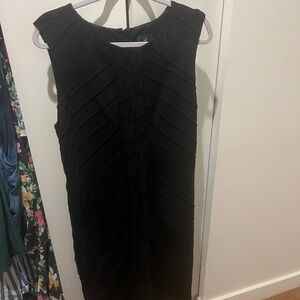 Adrianna Papell Black Textured Mini Dress